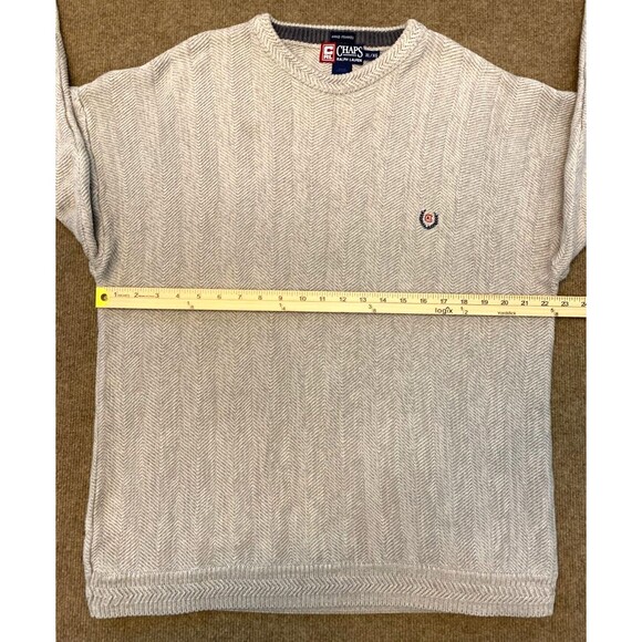 VTG Chaps Ralph Lauren Hand Framed Sweater Mens XL Herringbone Fisherman Knit - Picture 4 of 6
